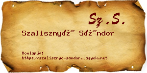 Szalisznyó Sándor névjegykártya