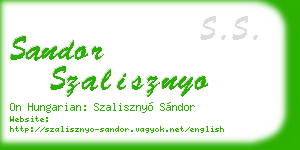 sandor szalisznyo business card