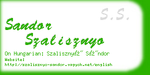 sandor szalisznyo business card